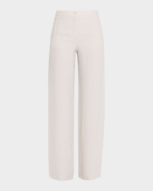 High-Rise Textured Armure Trousers